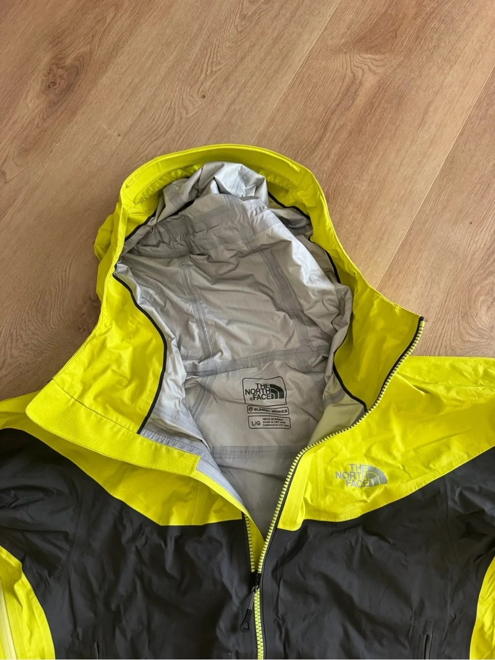 The North Face Black and Neon Yellow Windbreaker Jacket
